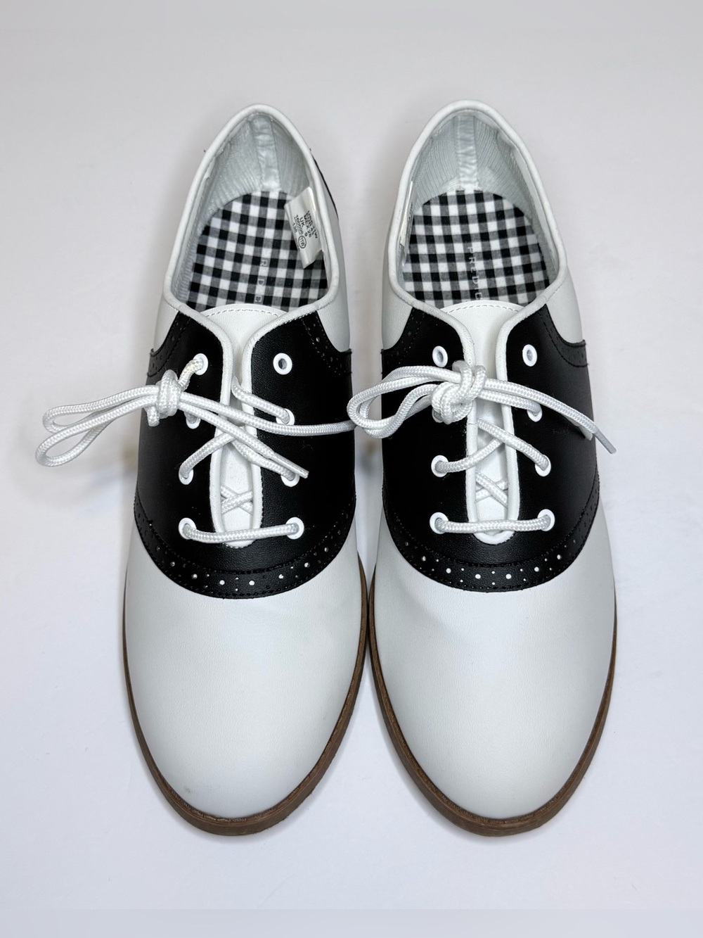 ⁠Predictions VTG Inspired Black & White Saddle Oxfords Rare Sz 11w